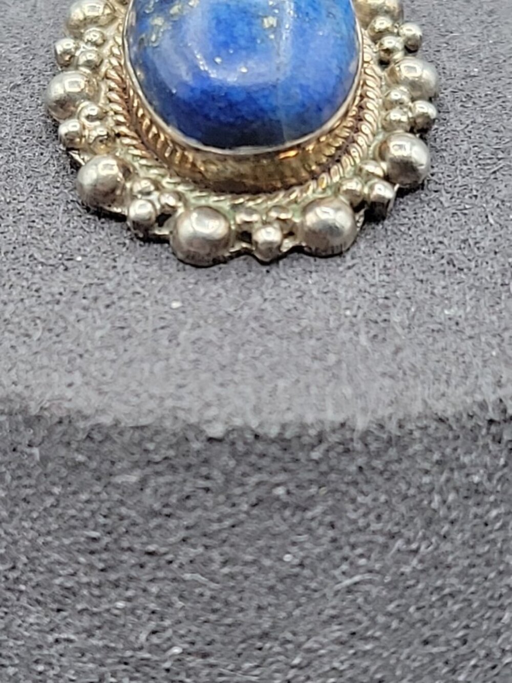Sterling Silver & Lapis Lazuli Bubble Pendant Necklace 925 18" Chain 8.78 grams - Picture 6 of 14